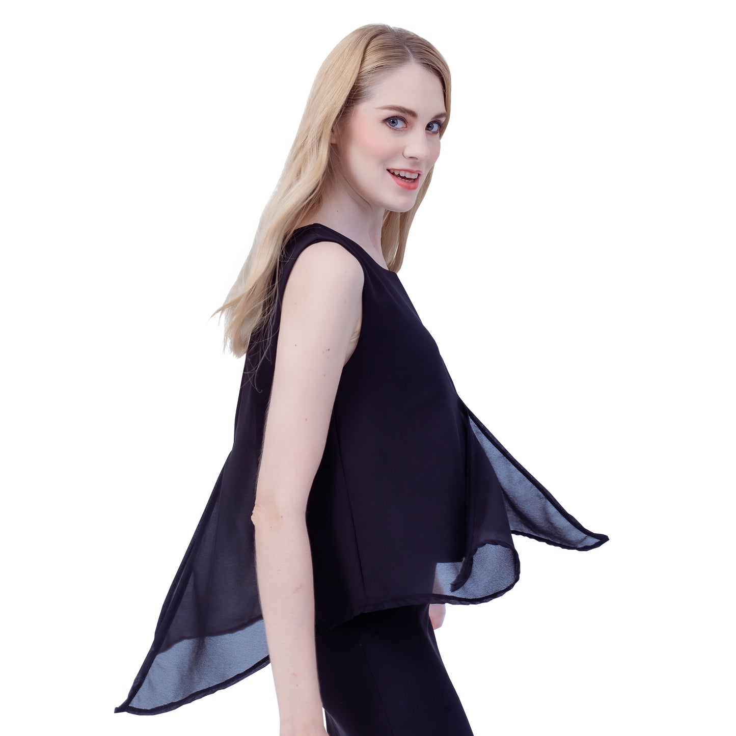 Maternity: Chiffon Stillshirt mit Reißverschluss Ärmellos