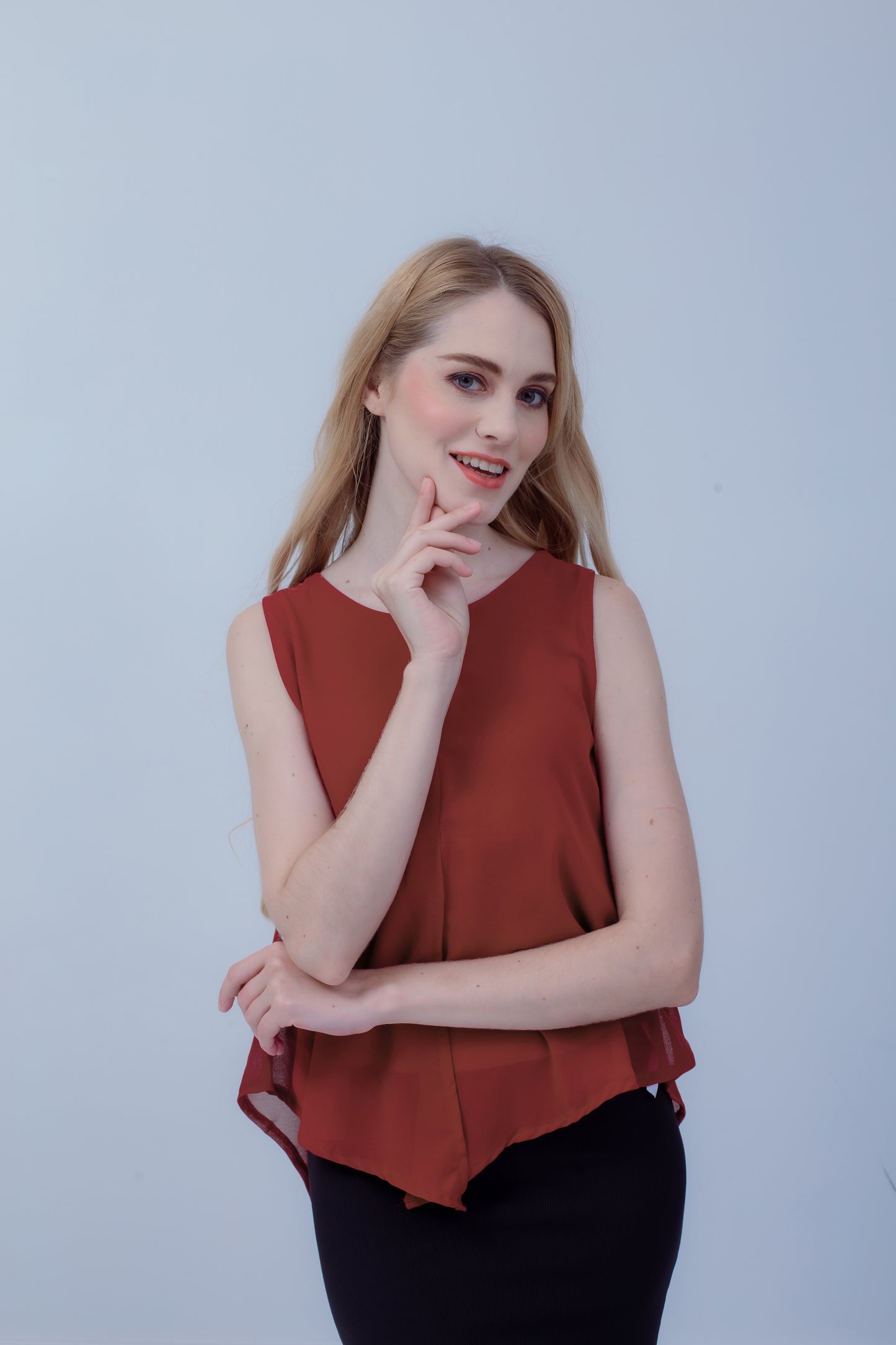 Maternity: Chiffon Stillshirt mit Reißverschluss Ärmellos