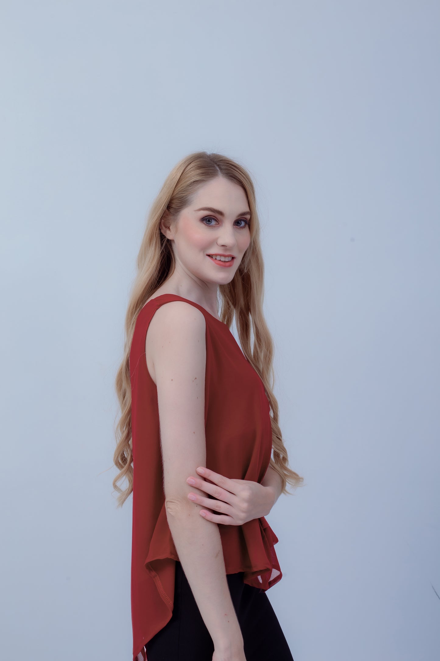 Maternity: Chiffon Stillshirt mit Reißverschluss Ärmellos