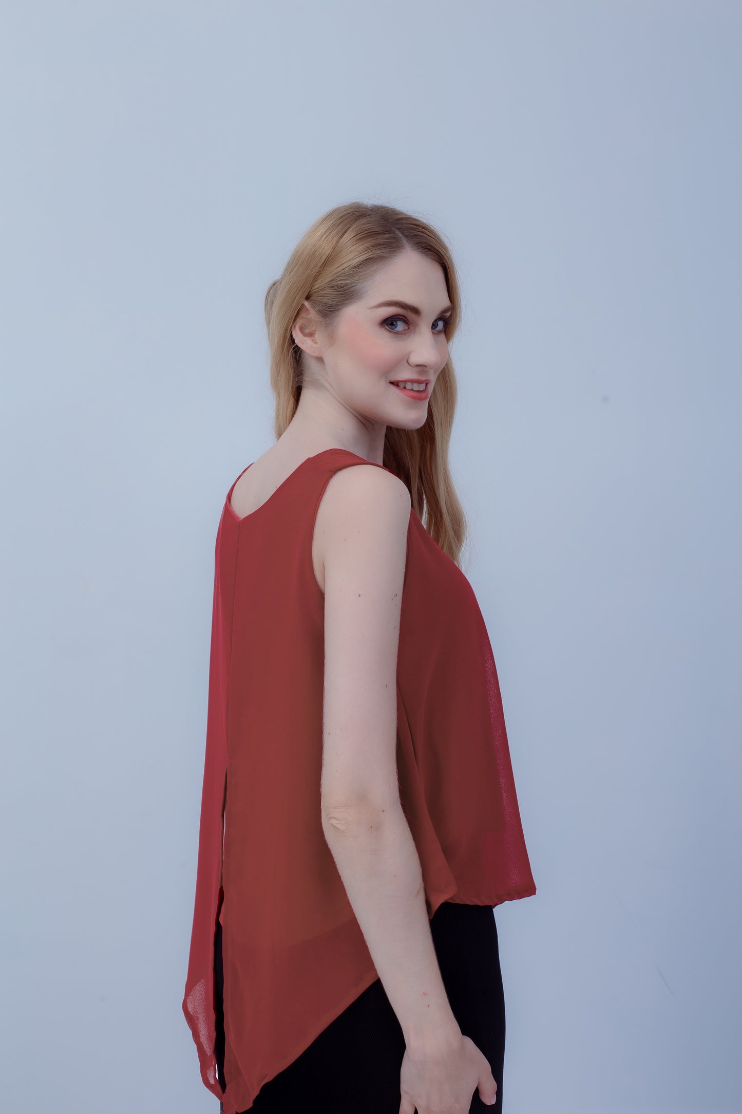 Maternity: Chiffon Stillshirt mit Reißverschluss Ärmellos