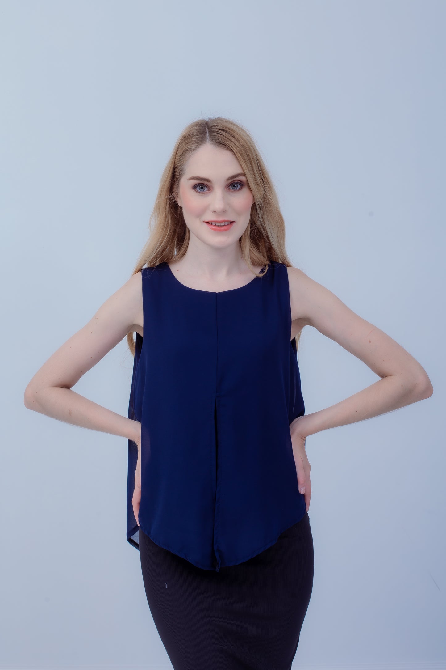 Maternity: Chiffon Stillshirt mit Reißverschluss Ärmellos