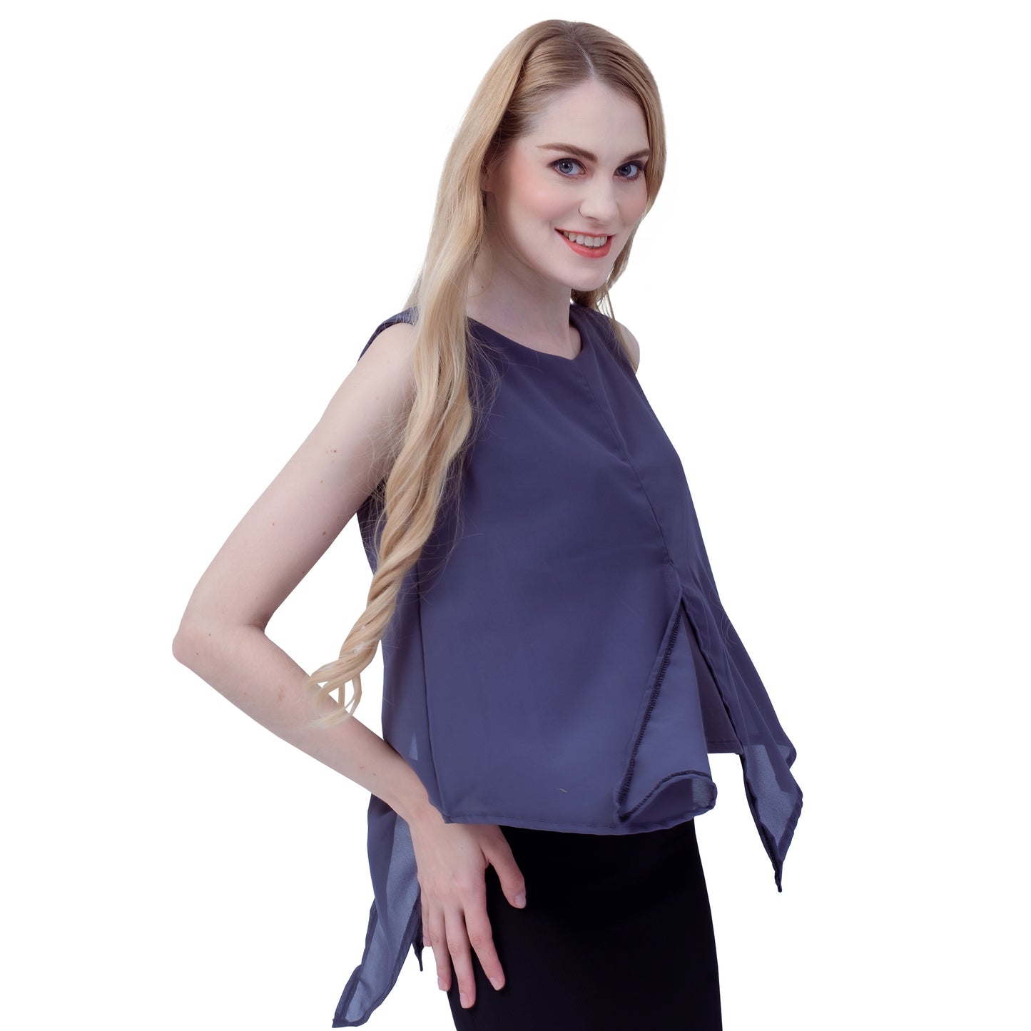 Maternity: Chiffon Stillshirt mit Reißverschluss Ärmellos