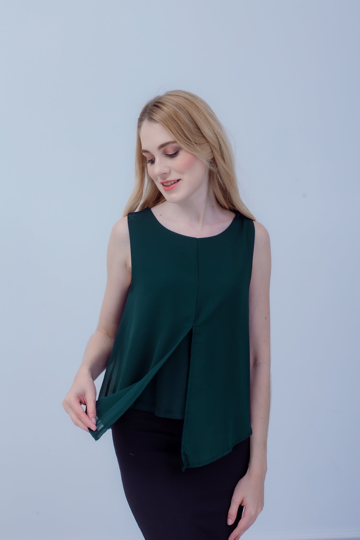 Maternity: Chiffon Stillshirt mit Reißverschluss Ärmellos