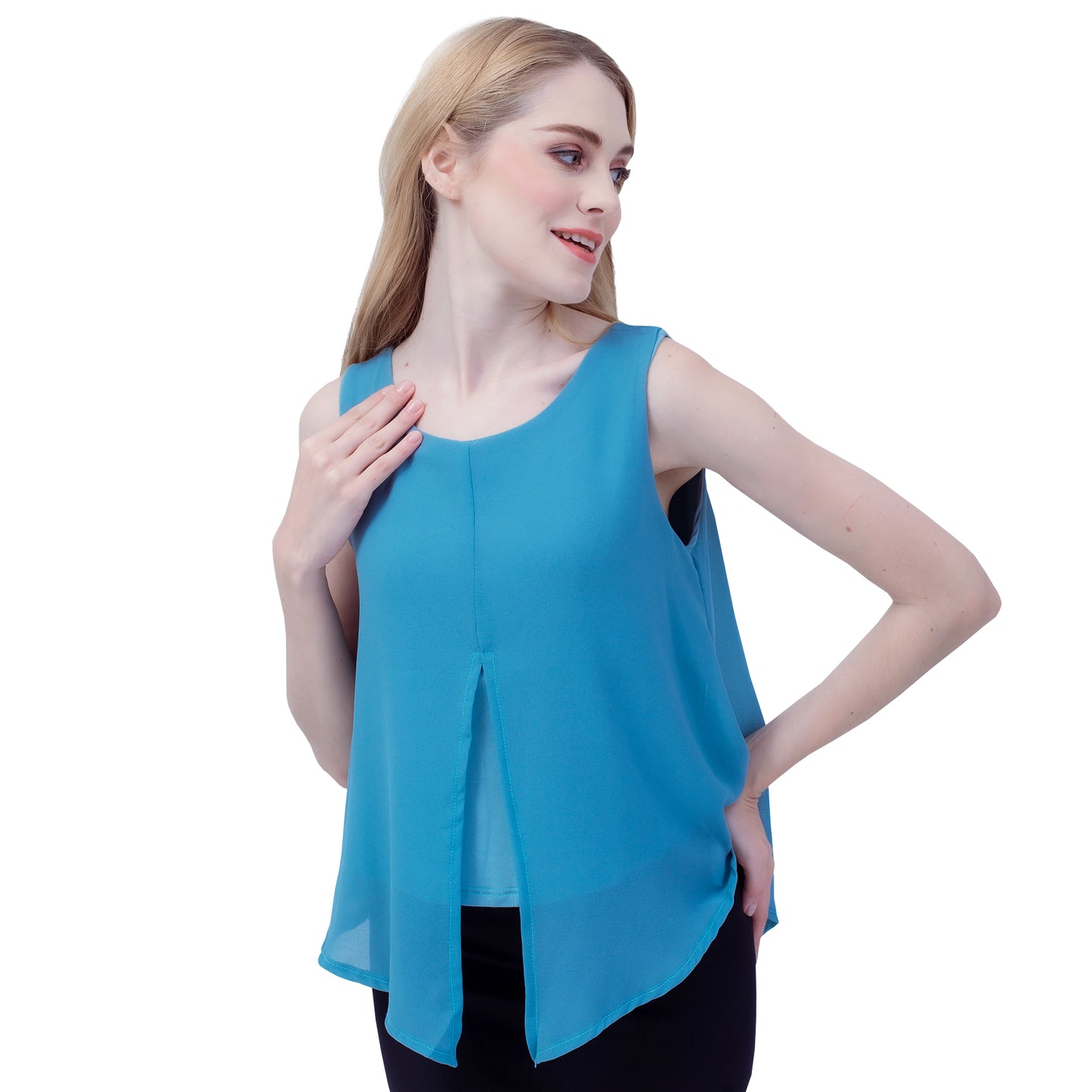 Maternity: Chiffon Stillshirt mit Reißverschluss Ärmellos