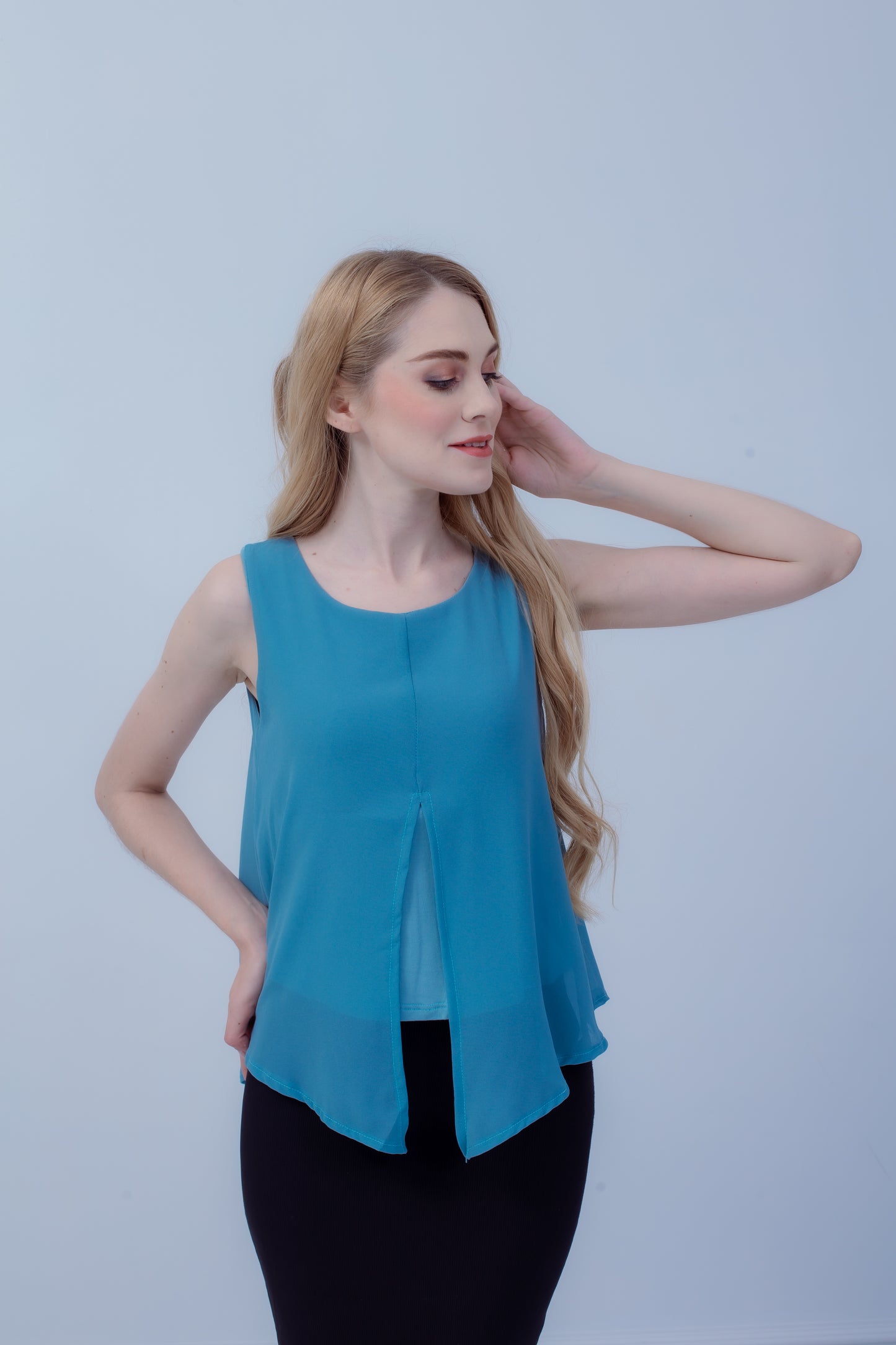 Maternity: Chiffon Stillshirt mit Reißverschluss Ärmellos