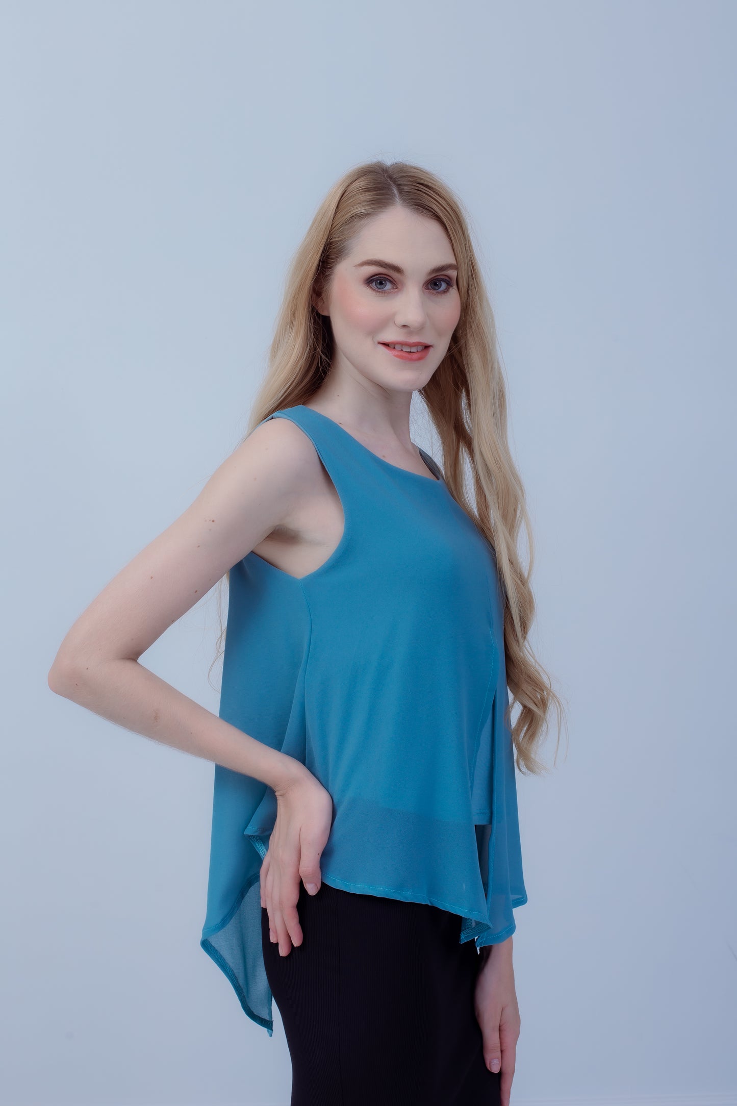 Maternity: Chiffon Stillshirt mit Reißverschluss Ärmellos