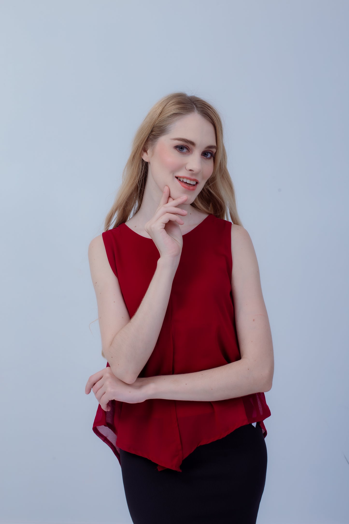 Maternity: Chiffon Stillshirt mit Reißverschluss Ärmellos