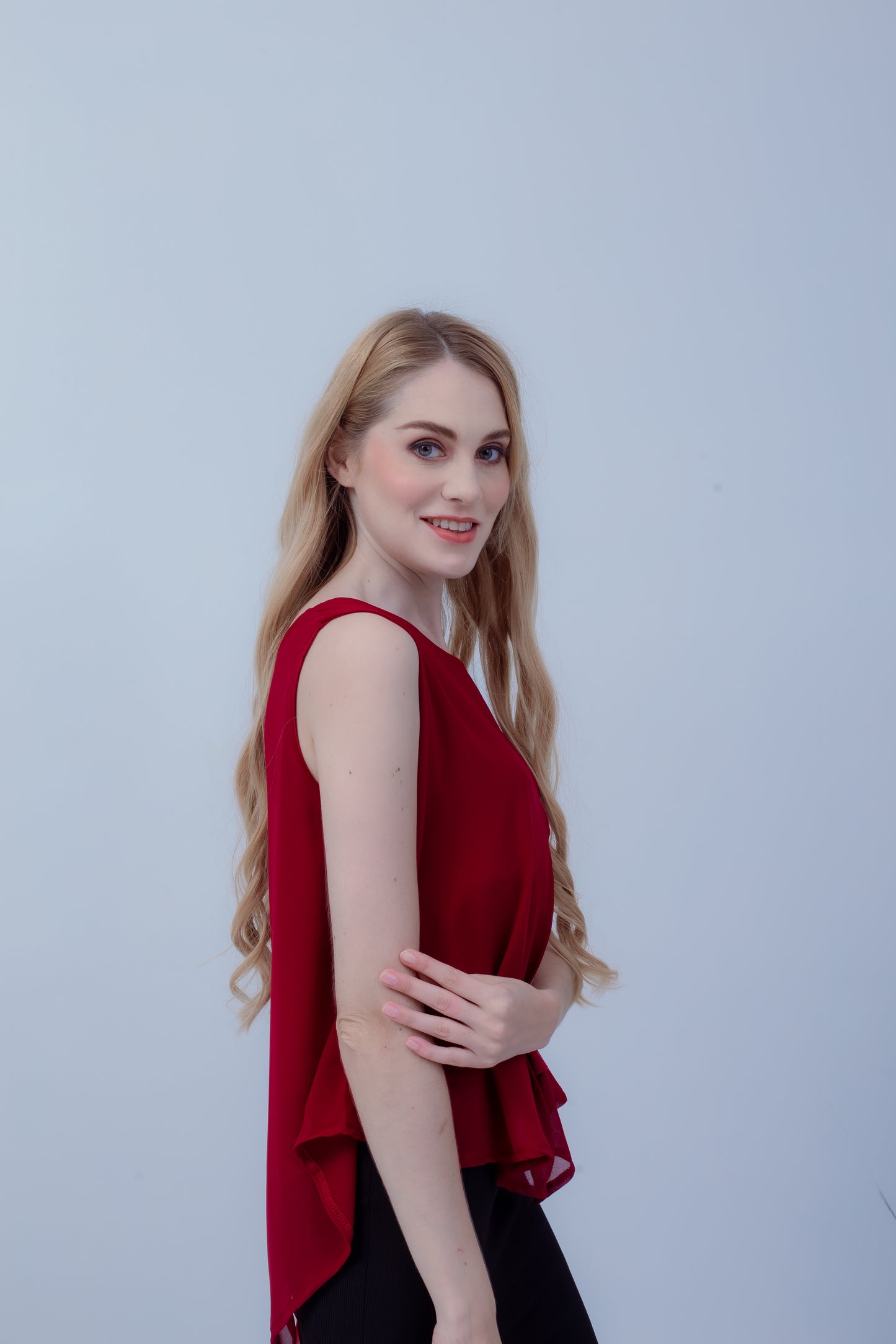 Maternity: Chiffon Stillshirt mit Reißverschluss Ärmellos