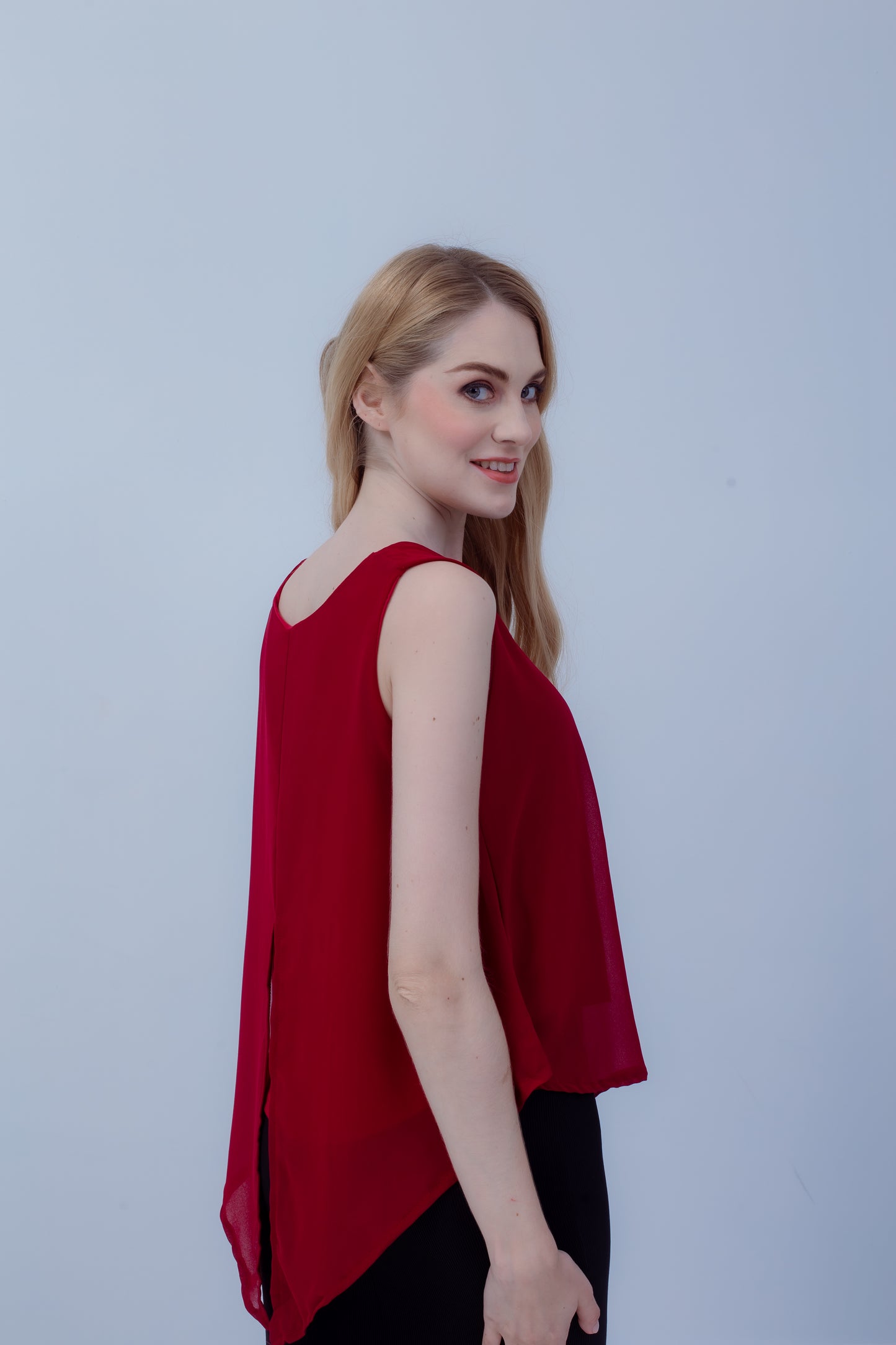 Maternity: Chiffon Stillshirt mit Reißverschluss Ärmellos