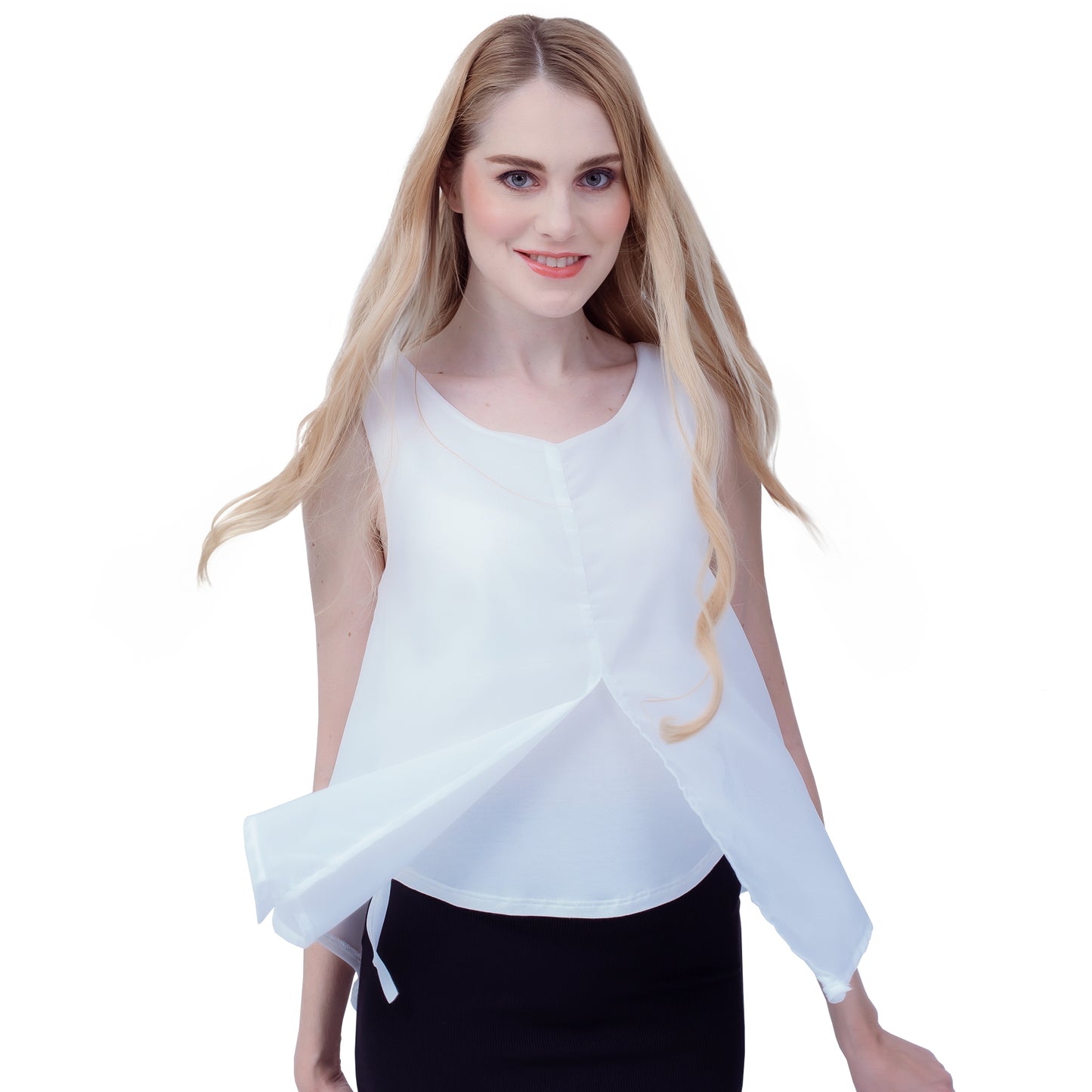 Maternity: Chiffon Stillshirt mit Reißverschluss Ärmellos
