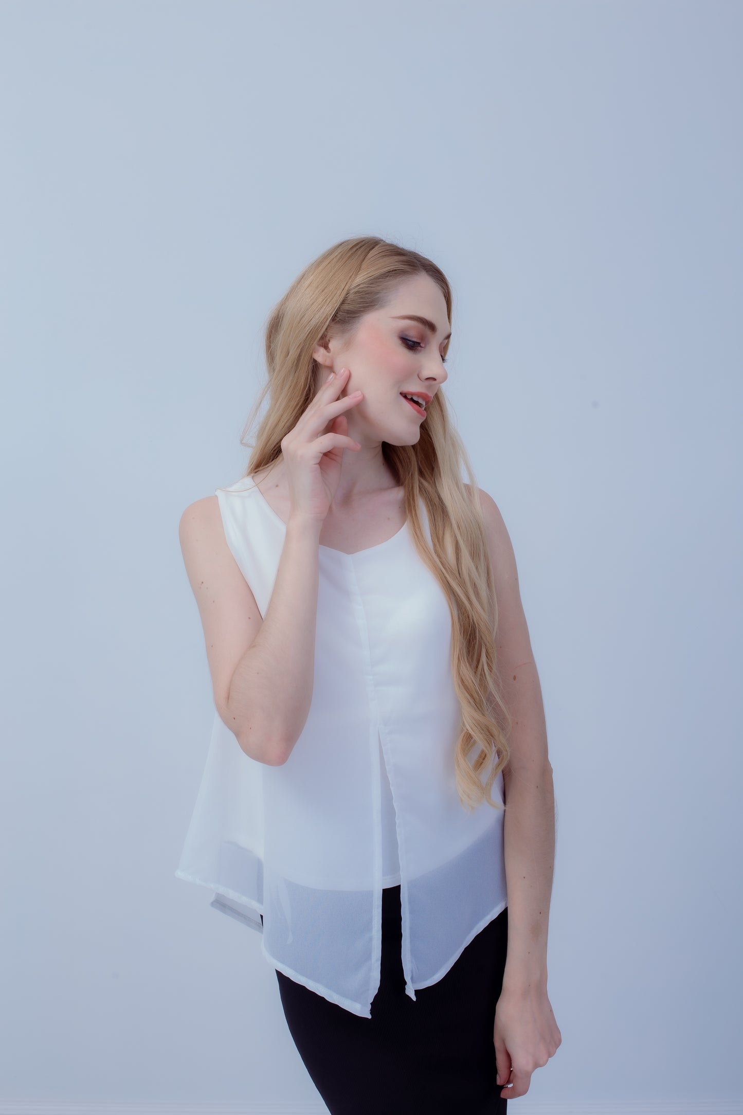 Maternity: Chiffon Stillshirt mit Reißverschluss Ärmellos