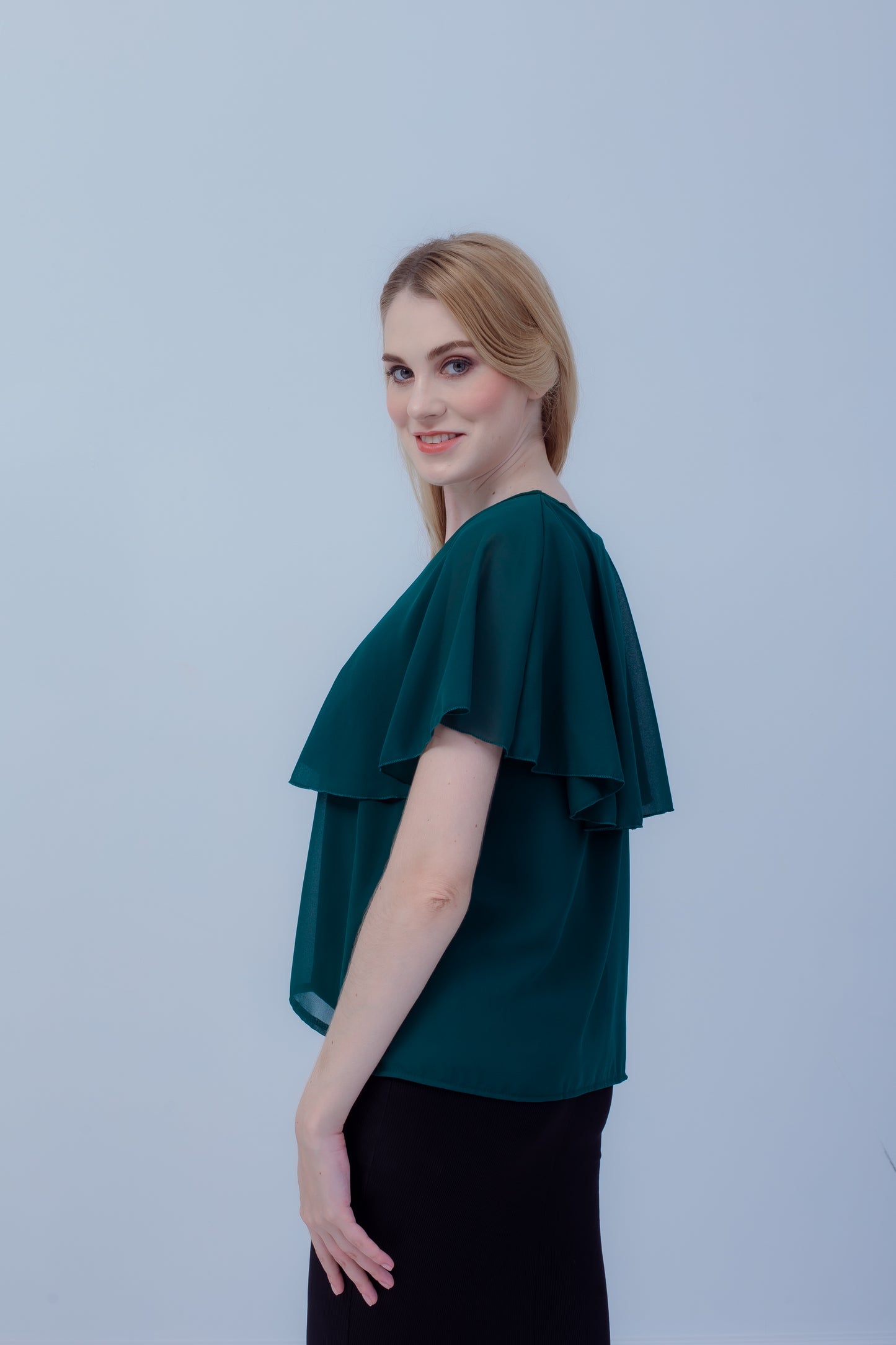 Maternity: Chiffon Stillbluse mit Reißverschluss, V-Hals