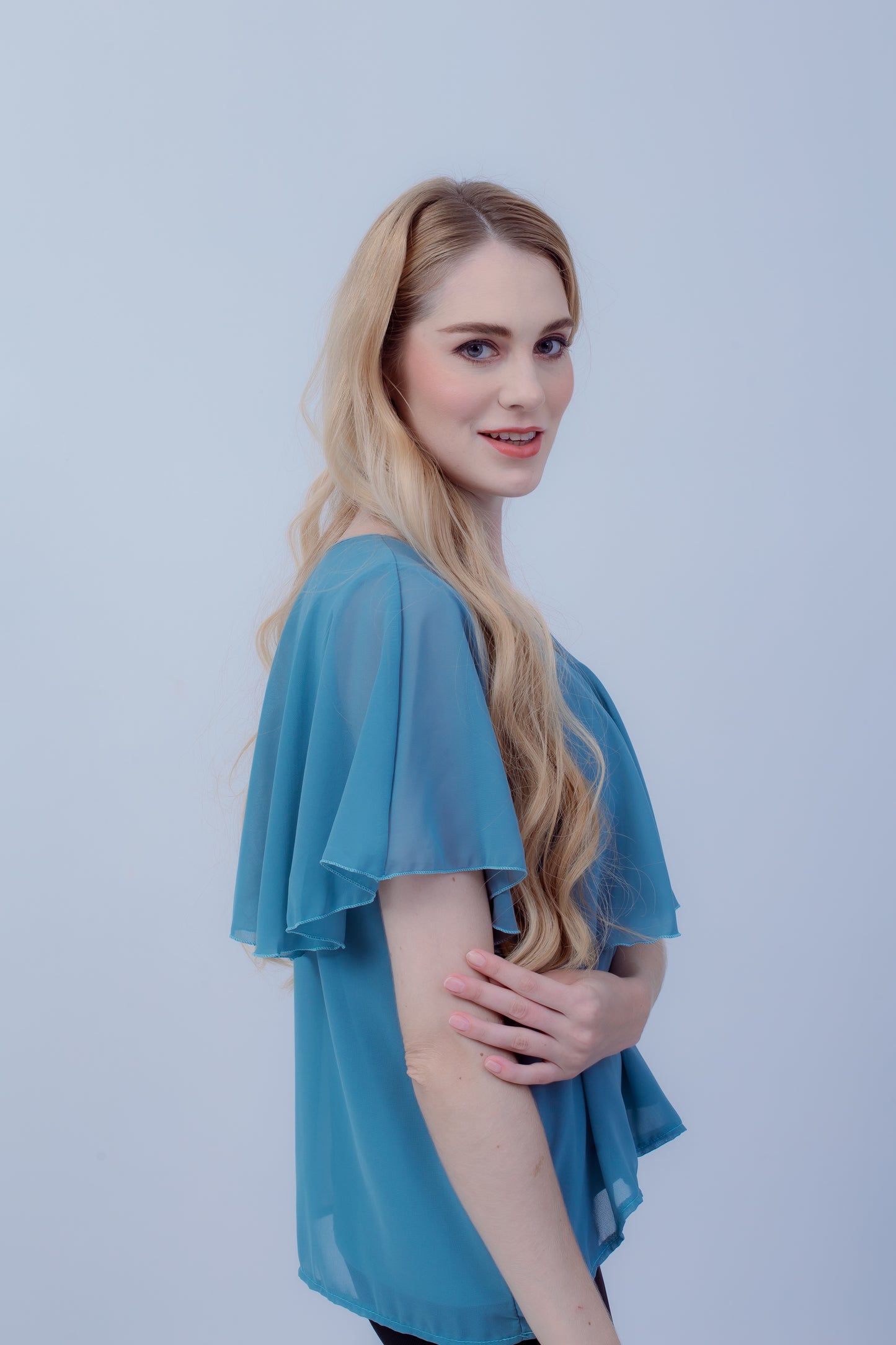 Maternity: Chiffon Stillbluse mit Reißverschluss, V-Hals
