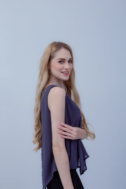 Maternity: Chiffon Stillshirt mit Reißverschluss Ärmellos