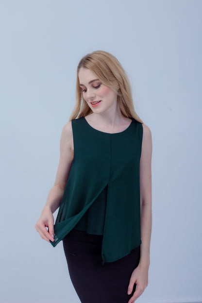 Maternity: Chiffon Stillshirt mit Reißverschluss Ärmellos