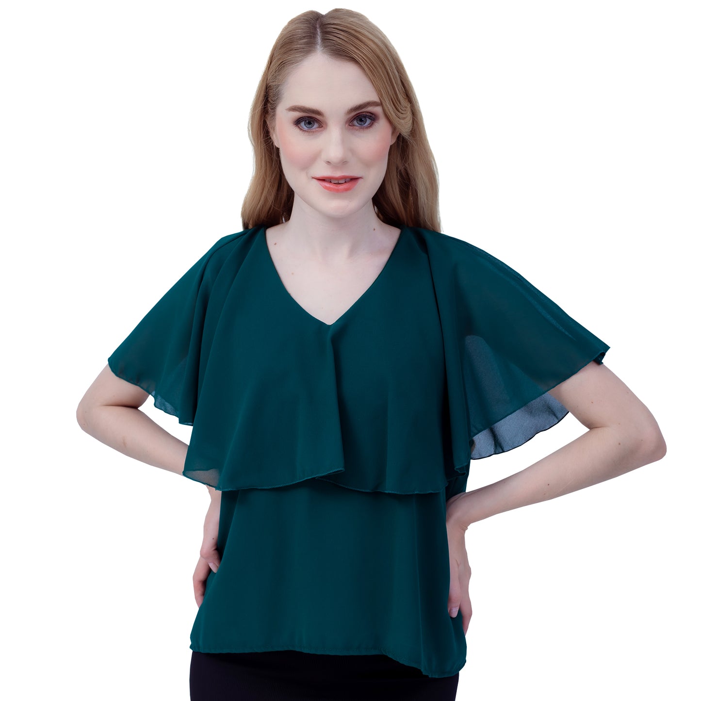 Maternity: Chiffon Stillbluse mit Reißverschluss, V-Hals