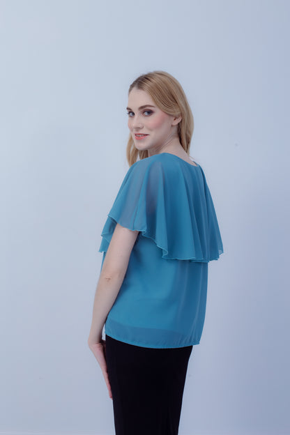 Maternity: Chiffon Stillbluse mit Reißverschluss, V-Hals