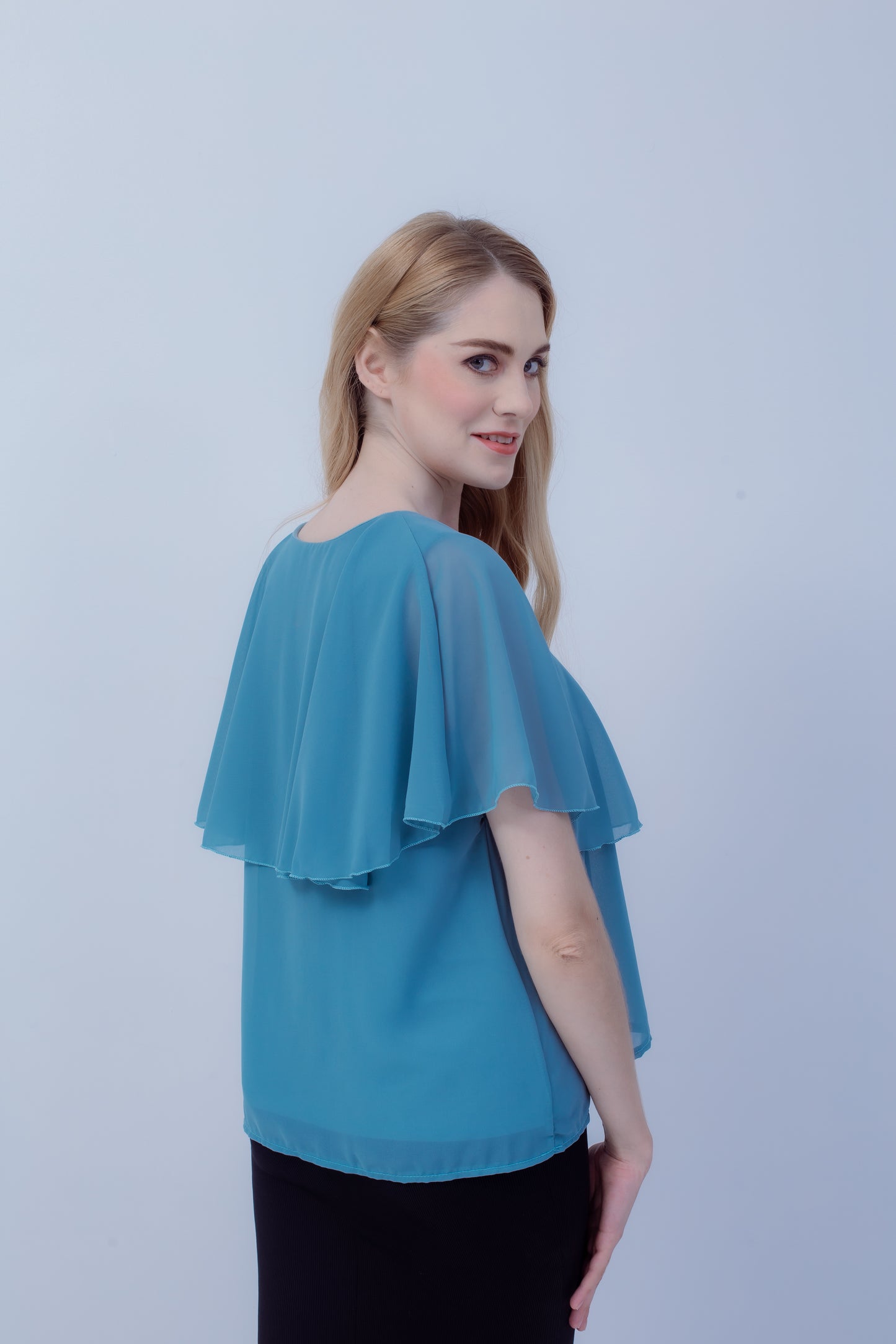 Maternity: Chiffon Stillbluse mit Reißverschluss, V-Hals