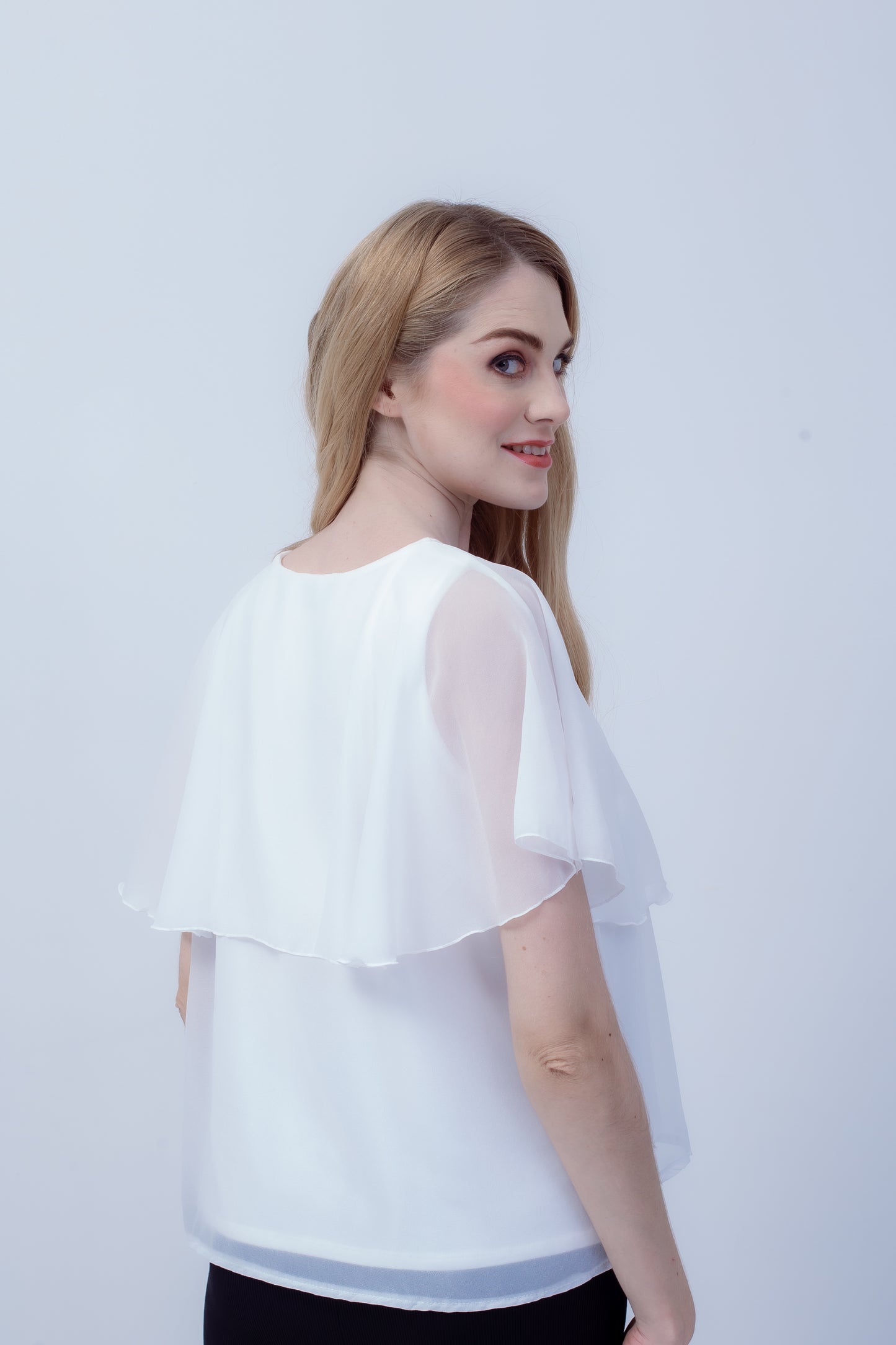 Maternity: Chiffon Stillbluse mit Reißverschluss, V-Hals
