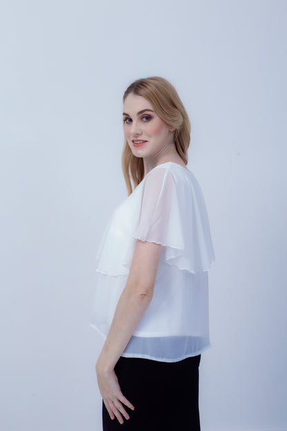 Maternity: Chiffon Stillbluse mit Reißverschluss, V-Hals